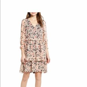 EUC floral chiffon ruffle dress